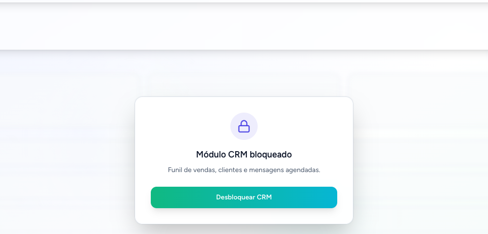 Tela do CRM com o módulo bloqueado